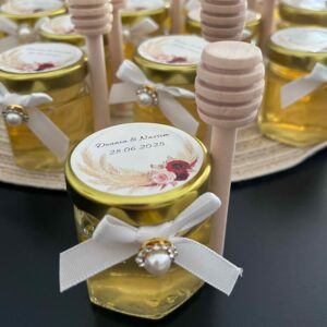 Personnalisation d'étiquette pot de miel artisanal – apiculteur Loire Châteauneuf