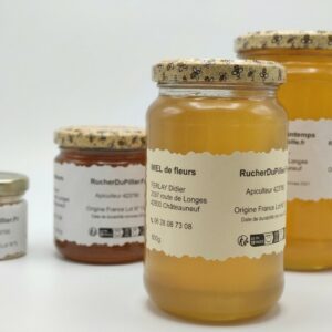 Pot de miel artisanal 500g, Rucher du Pillier à Châteauneuf (Loire 42)