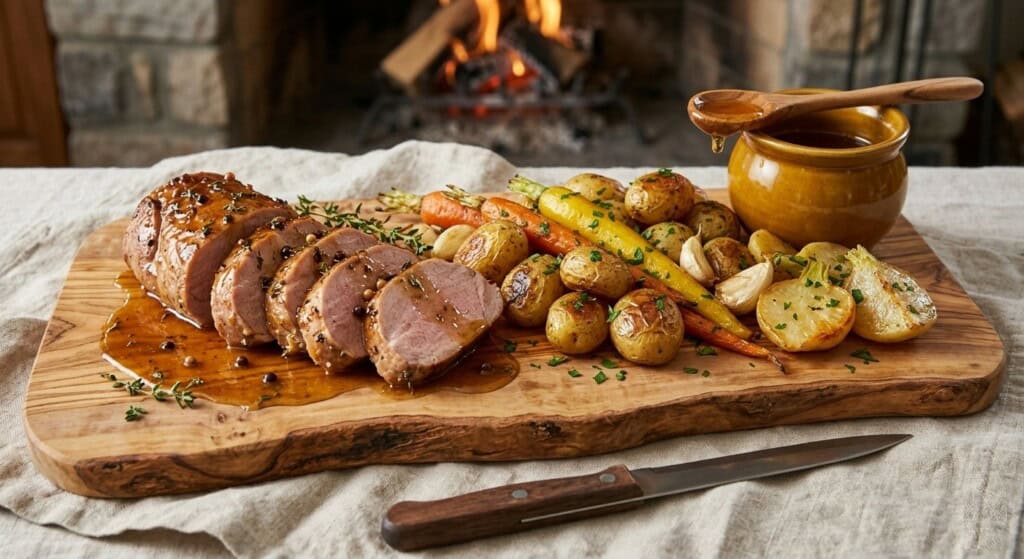 Filet mignon au miel doré, préparé avec le miel toutes fleurs du Rucher du Pillier à Châteauneuf (Loire 42)