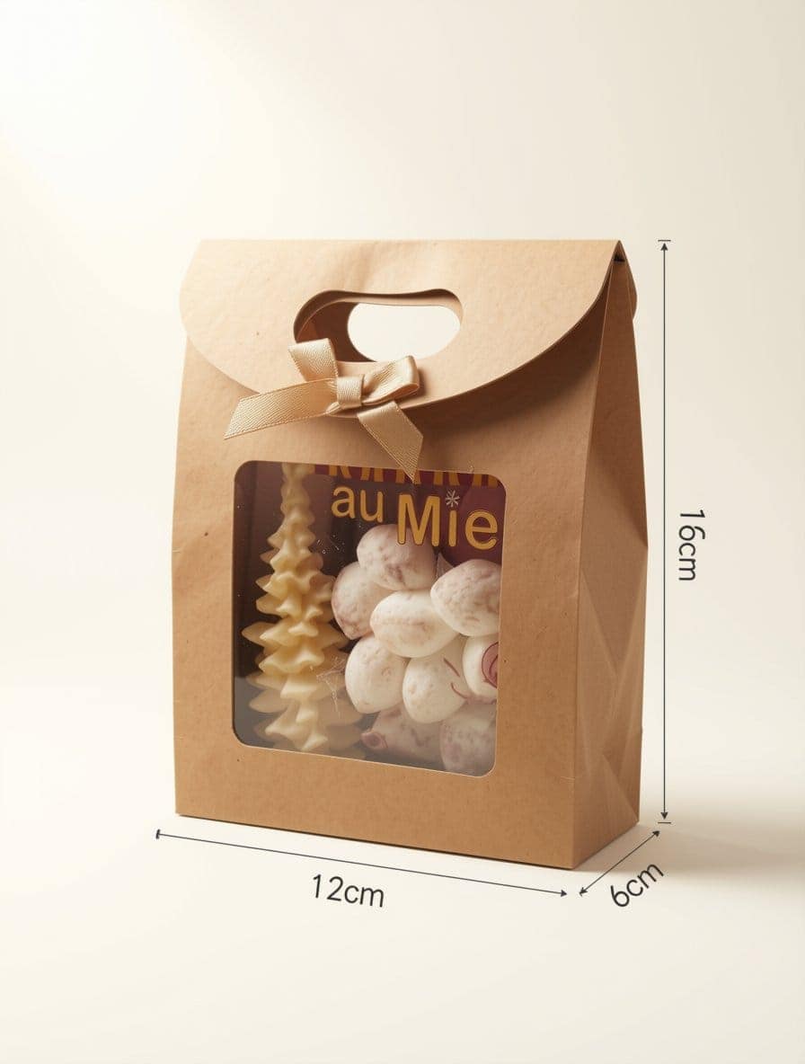 Pochette cadeau Cocooning avec bougie en cire d'abeille et bonbons au miel - Rucher du Pillier Châteauneuf Loire 42