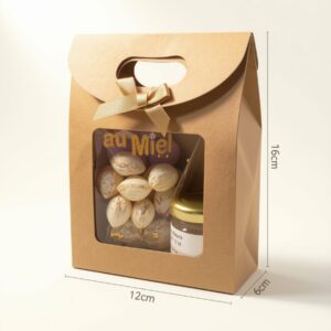 Pochette cadeau Douceur avec pot de miel toutes fleurs 40g et bonbons au miel - Rucher du Pillier Châteauneuf Loire 42